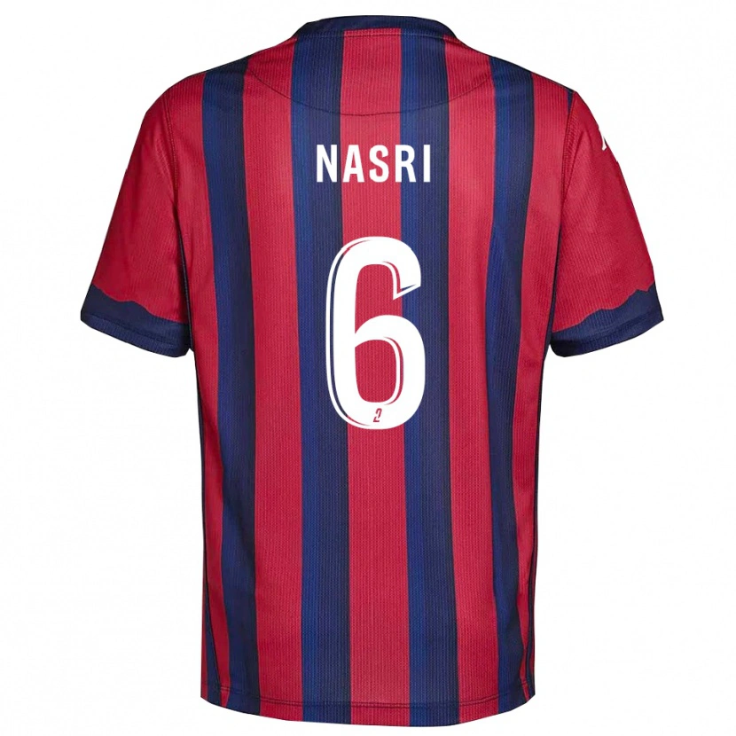 Danxen Heren Rayane Nasri #6 Bourgondisch Marine Thuisshirt Thuistenue 2025/26 T-Shirt