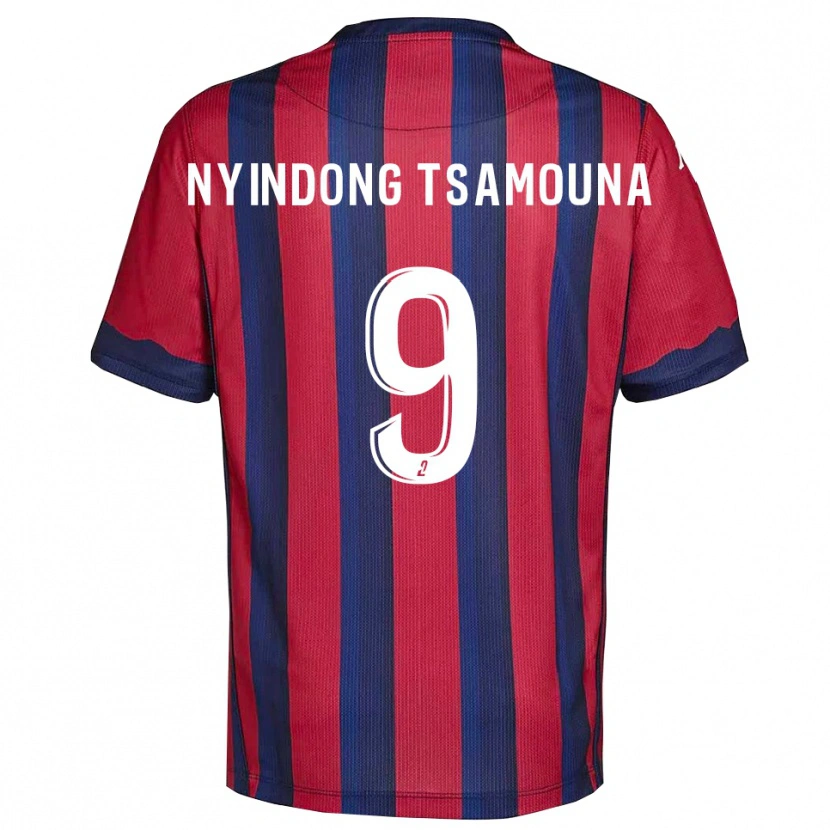 Danxen Heren Jean Nyindong Tsamouna #9 Bourgondisch Marine Thuisshirt Thuistenue 2025/26 T-Shirt