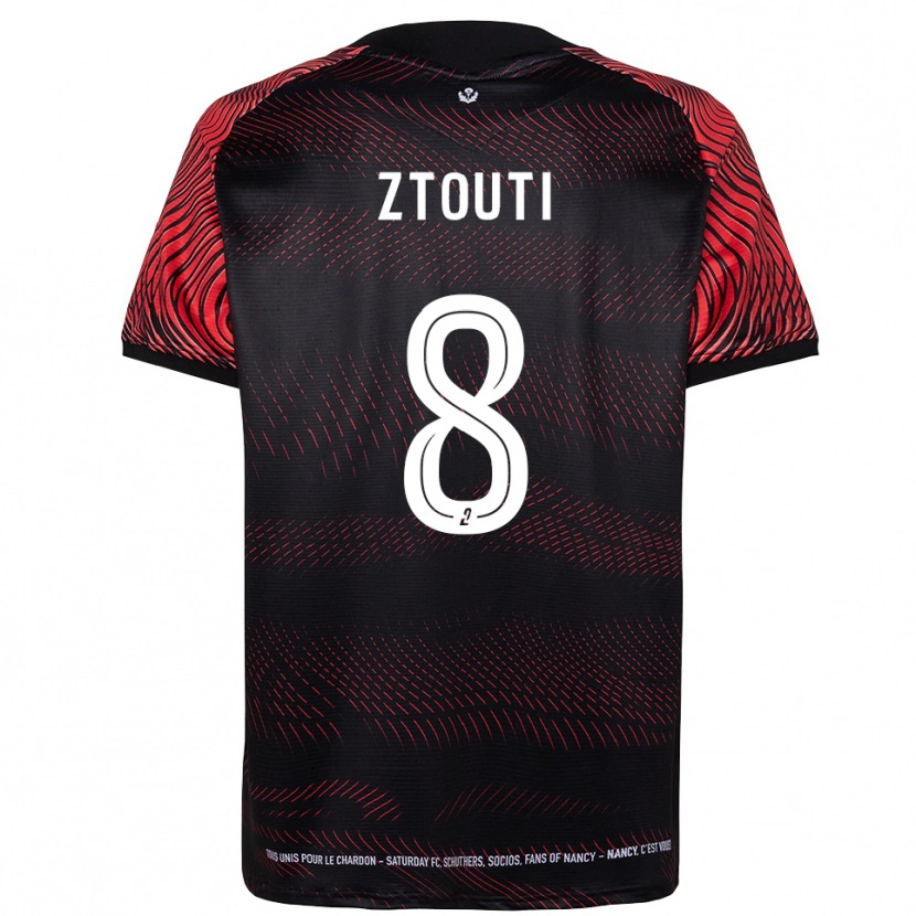 Danxen Heren Zakaria Ztouti #8 Wit Rood Thuisshirt Thuistenue 2025/26 T-Shirt