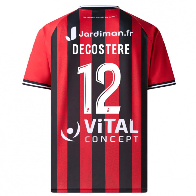 Danxen Heren Morgane Decostere #12 Rood Zwart Thuisshirt Thuistenue 2025/26 T-Shirt