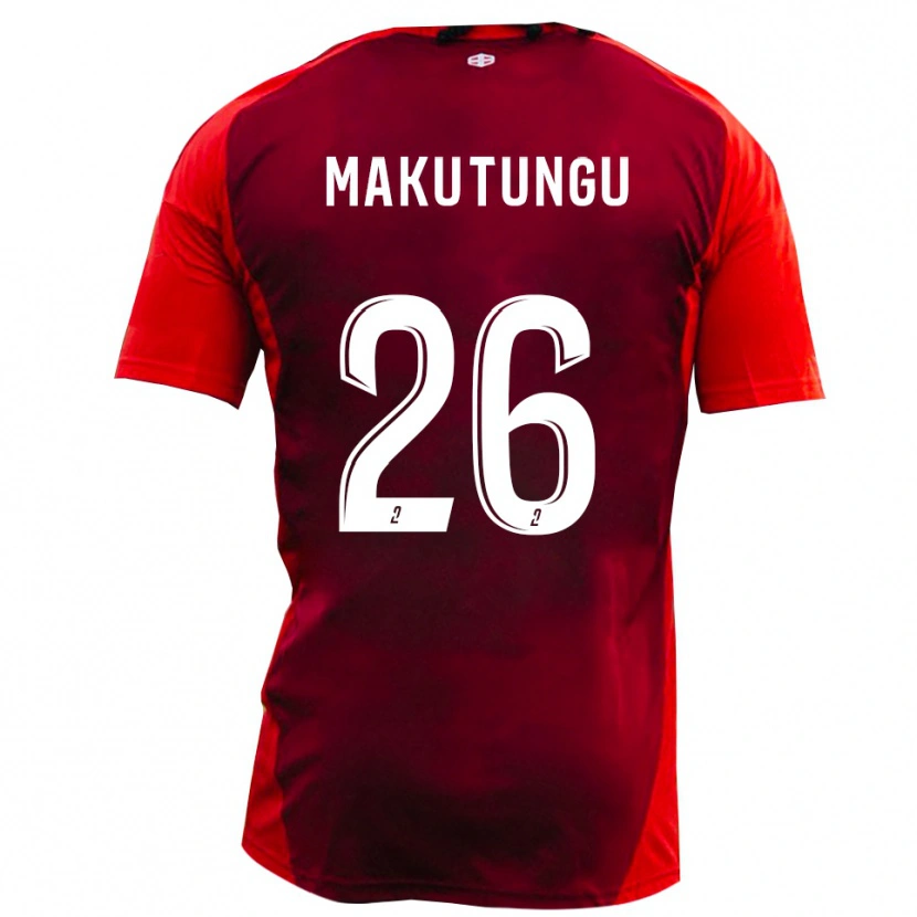 Danxen Heren Cédric Makutungu #26 Rood Bourgondië Thuisshirt Thuistenue 2025/26 T-Shirt