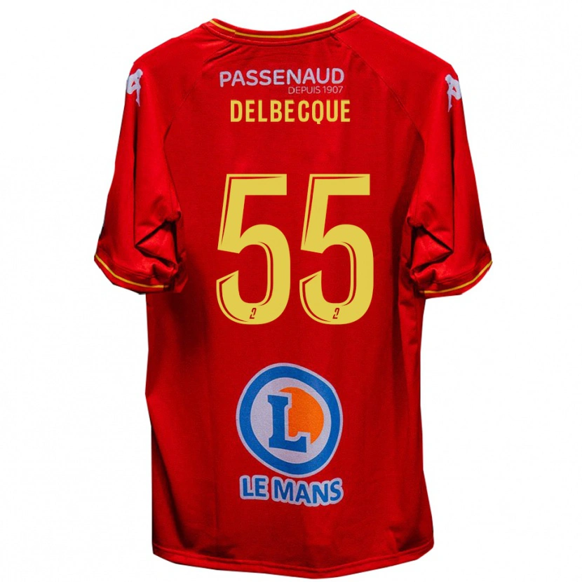 Danxen Heren Augustin Delbecque #55 Rood Geel Thuisshirt Thuistenue 2025/26 T-Shirt