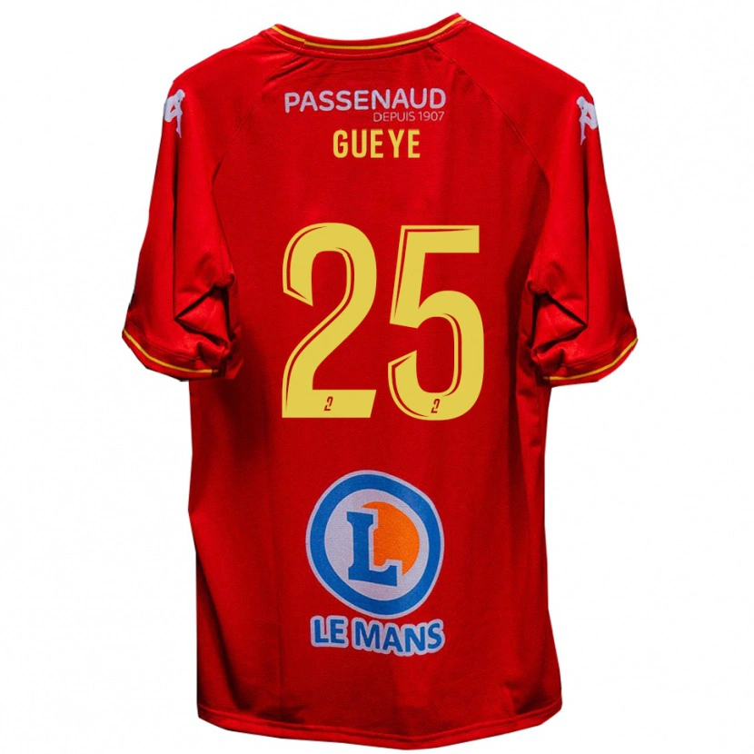 Danxen Heren Dame Gueye #25 Rood Geel Thuisshirt Thuistenue 2025/26 T-Shirt