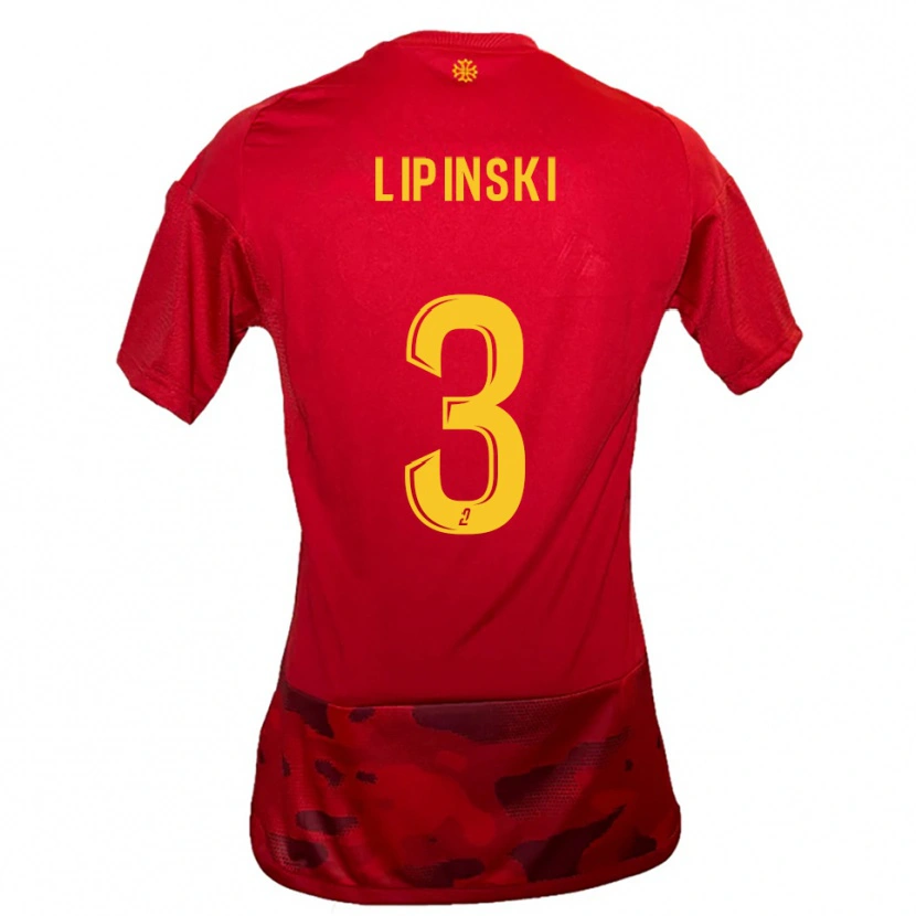 Danxen Heren Raphaël Lipinski #3 Rood Geel Thuisshirt Thuistenue 2025/26 T-Shirt