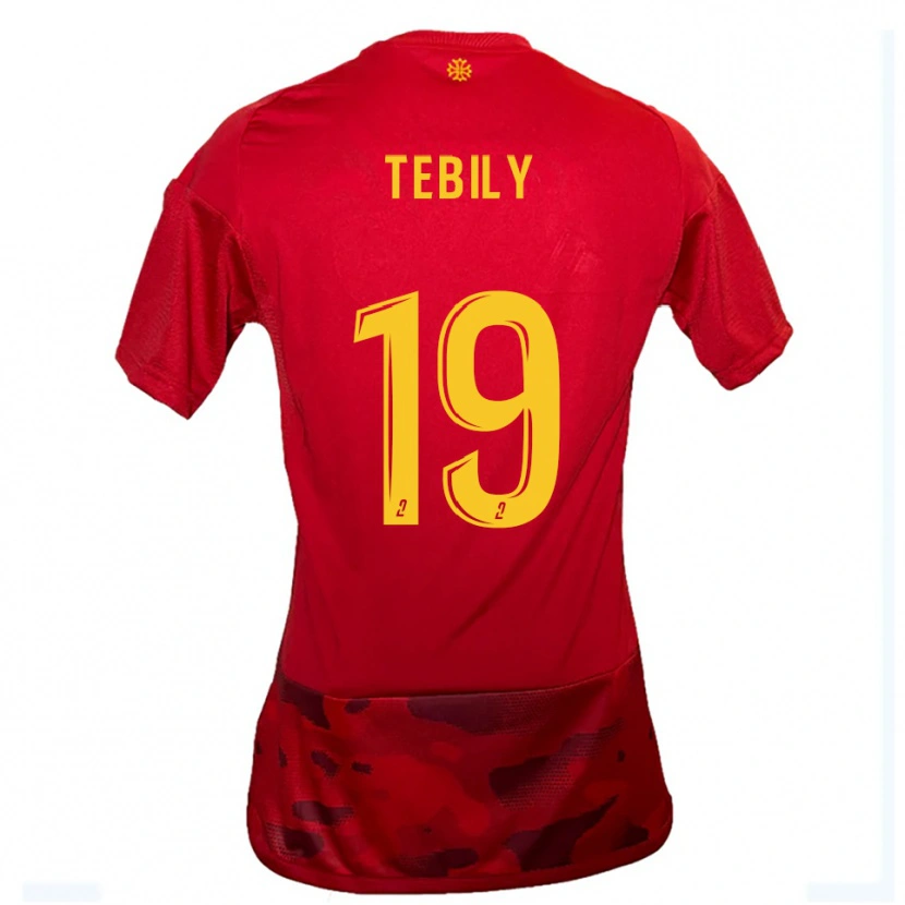 Danxen Heren Hermann Tebily #19 Rood Geel Thuisshirt Thuistenue 2025/26 T-Shirt