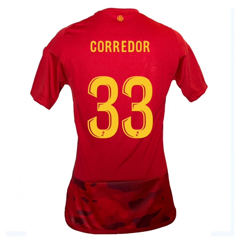 Danxen Heren Morgan Corredor #33 Rood Geel Thuisshirt Thuistenue 2025/26 T-Shirt