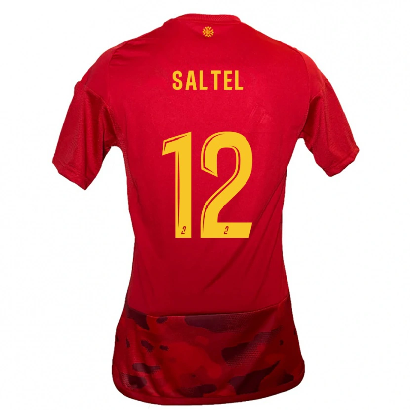 Danxen Heren Maëlle Saltel #12 Rood Geel Thuisshirt Thuistenue 2025/26 T-Shirt