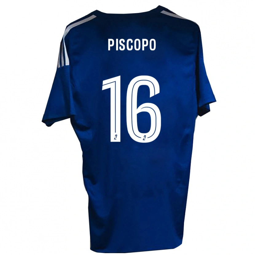 Danxen Heren Ange Piscopo #16 Blauw Wit Thuisshirt Thuistenue 2025/26 T-Shirt