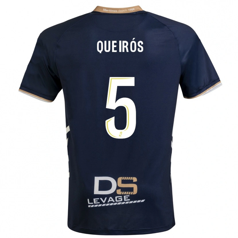 Danxen Heren Diogo Queirós #5 Marine Goud Thuisshirt Thuistenue 2025/26 T-Shirt