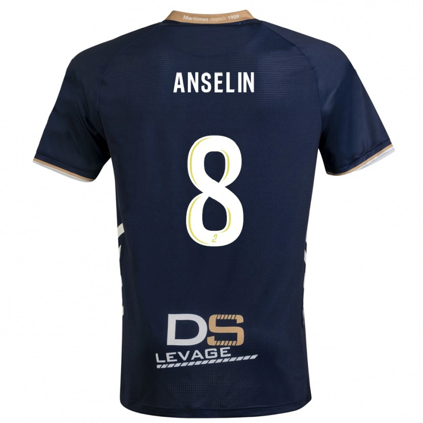 Danxen Heren Lilian Anselin #8 Marine Goud Thuisshirt Thuistenue 2025/26 T-Shirt