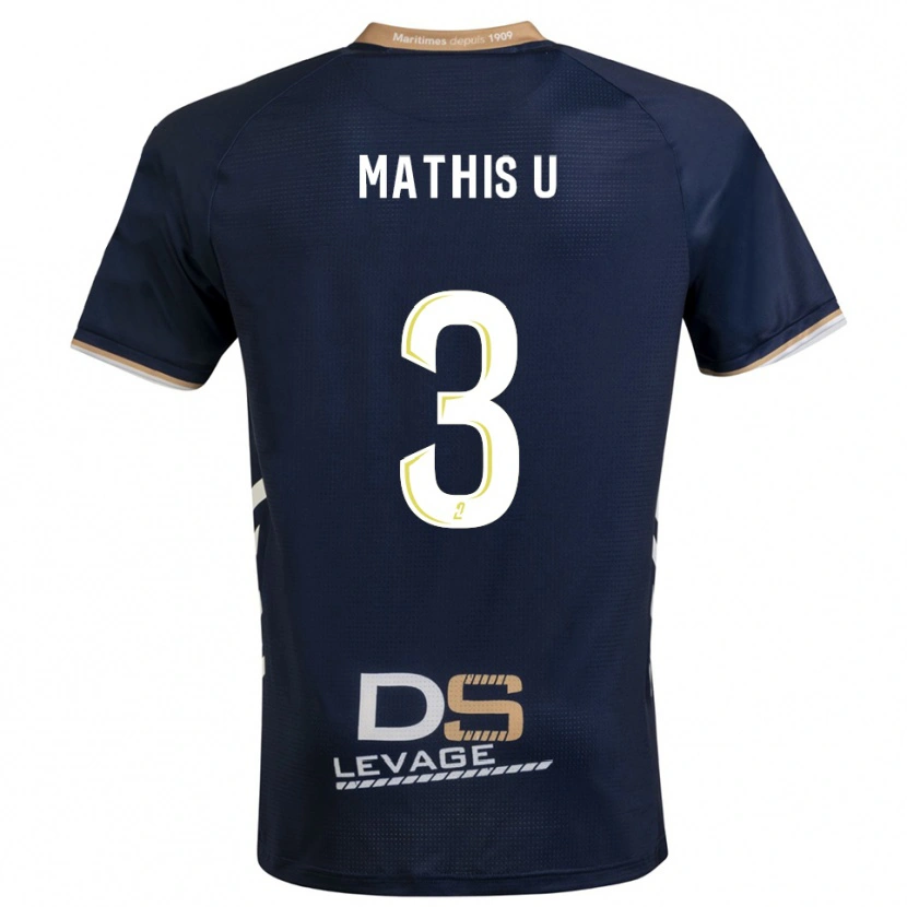 Danxen Heren Mathis U #3 Marine Goud Thuisshirt Thuistenue 2025/26 T-Shirt