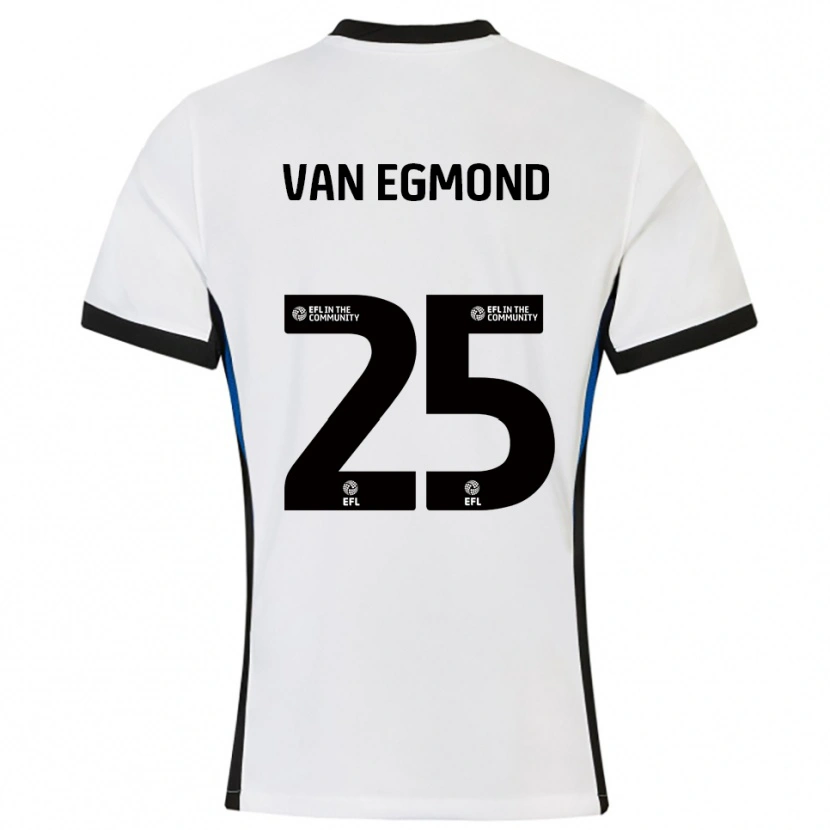 Danxen Heren Emily Van Egmond #25 Wit Blauw Uitshirt Uittenue 2025/26 T-Shirt