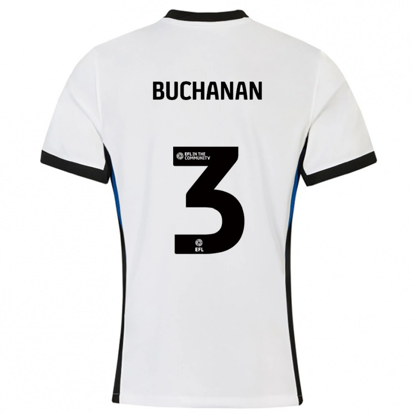 Danxen Heren Lee Buchanan #3 Wit Blauw Uitshirt Uittenue 2025/26 T-Shirt