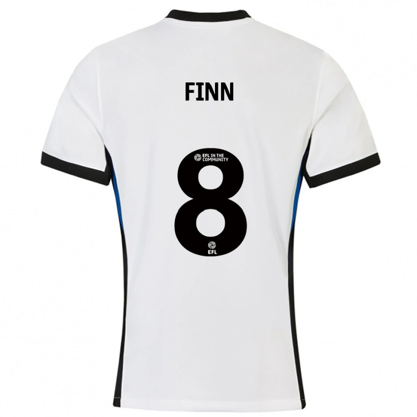 Danxen Heren Jamie Finn #8 Wit Blauw Uitshirt Uittenue 2025/26 T-Shirt
