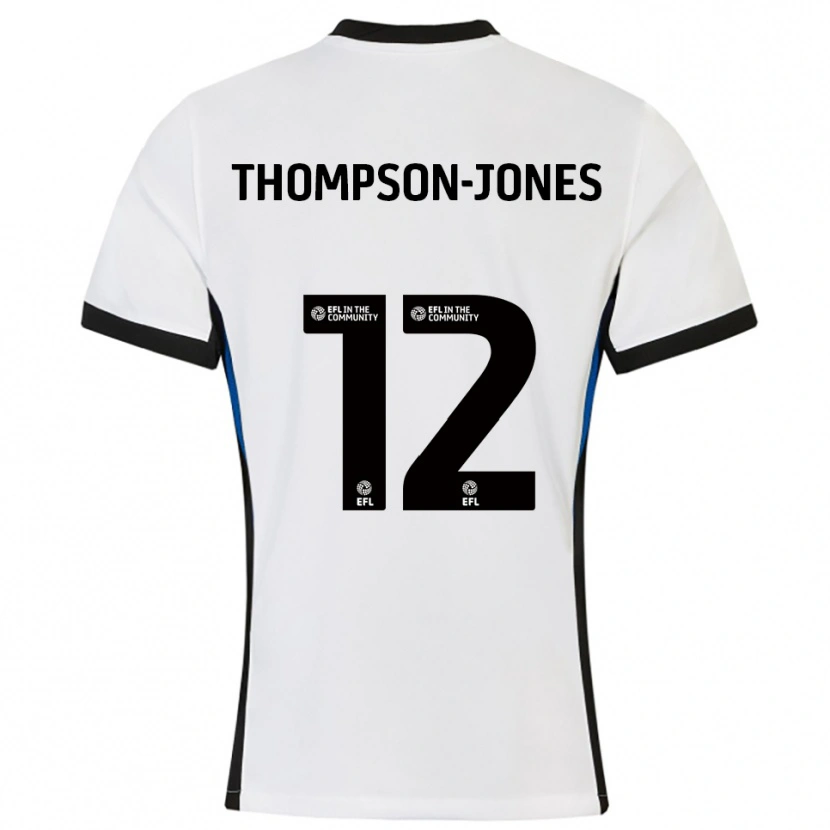 Danxen Heren Riquelme Thompson-Jones #12 Wit Blauw Uitshirt Uittenue 2025/26 T-Shirt