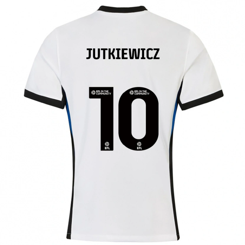 Danxen Heren Lukas Jutkiewicz #10 Wit Blauw Uitshirt Uittenue 2025/26 T-Shirt