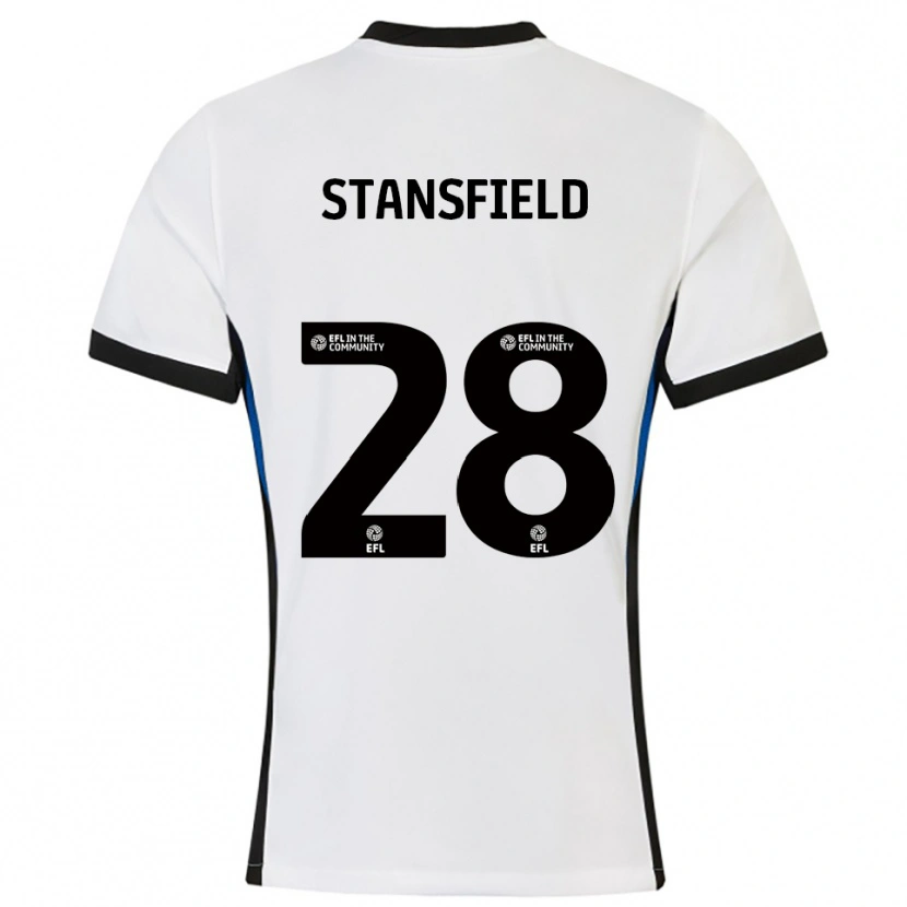 Danxen Heren Jay Stansfield #28 Wit Blauw Uitshirt Uittenue 2025/26 T-Shirt