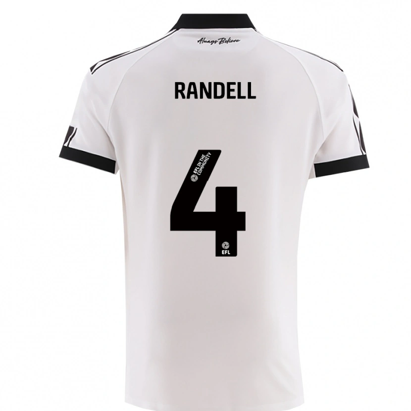 Danxen Heren Adam Randell #4 Wit Zwart Uitshirt Uittenue 2025/26 T-Shirt