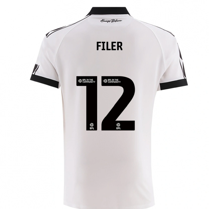 Danxen Heren Charlie Filer #12 Wit Zwart Uitshirt Uittenue 2025/26 T-Shirt