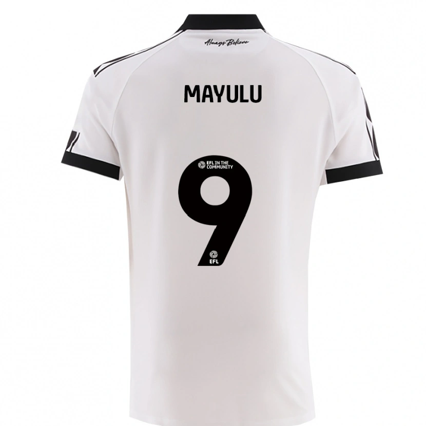 Danxen Heren Fally Mayulu #9 Wit Zwart Uitshirt Uittenue 2025/26 T-Shirt