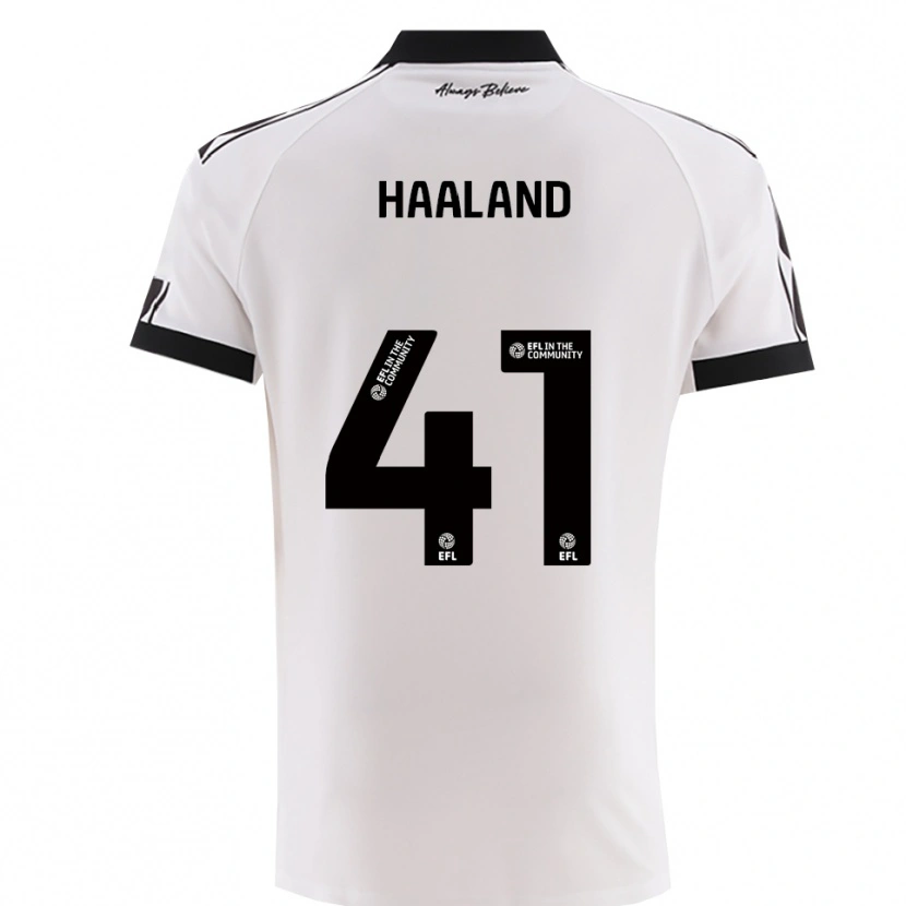Danxen Heren Benedicte Haaland #41 Wit Zwart Uitshirt Uittenue 2025/26 T-Shirt