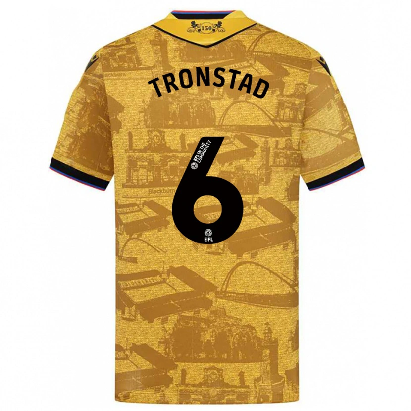 Danxen Heren Sondre Tronstad #6 Goud Zwart Uitshirt Uittenue 2025/26 T-Shirt