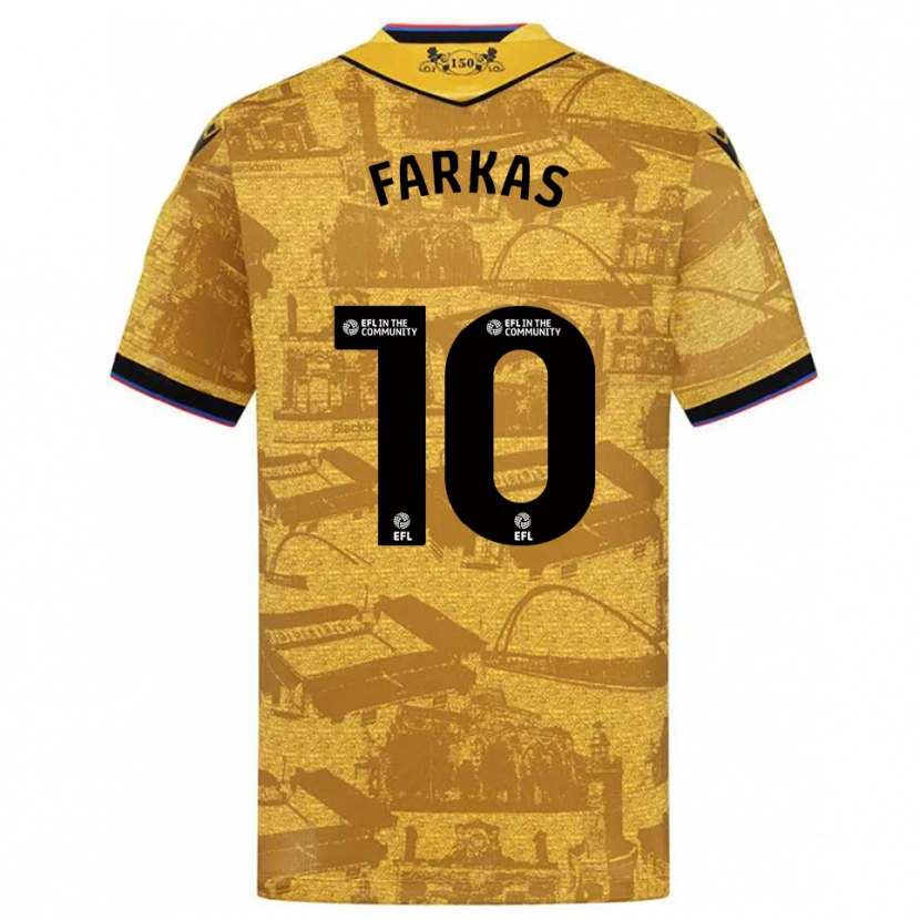 Danxen Heren Patrik Farkas #10 Goud Zwart Uitshirt Uittenue 2025/26 T-Shirt
