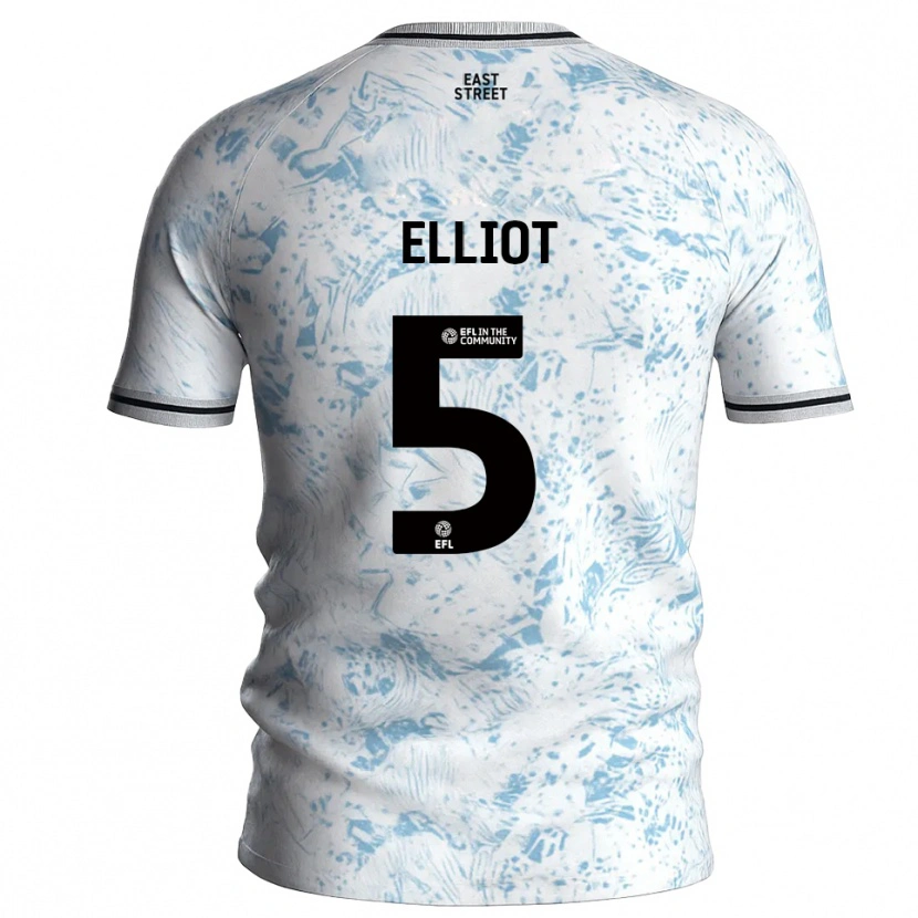 Danxen Heren Tate Elliot #5 Wit Hemelsblauw Uitshirt Uittenue 2025/26 T-Shirt