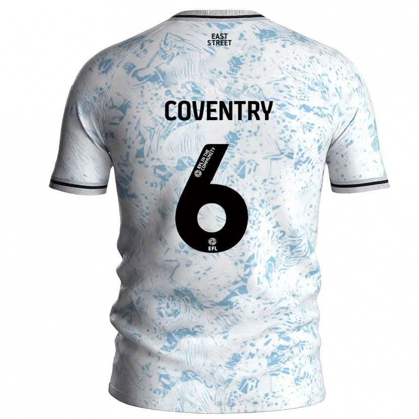 Danxen Heren Conor Coventry #6 Wit Hemelsblauw Uitshirt Uittenue 2025/26 T-Shirt