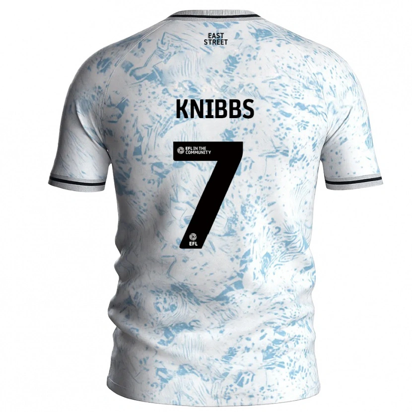 Danxen Heren Harvey Knibbs #7 Wit Hemelsblauw Uitshirt Uittenue 2025/26 T-Shirt