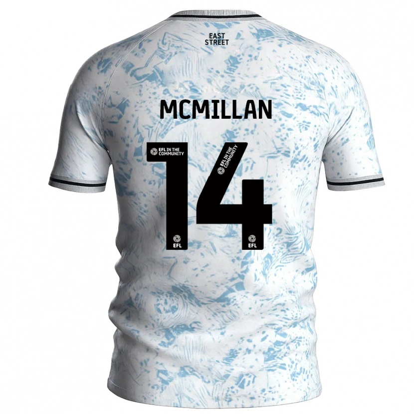 Danxen Heren Ellis Mcmillan #14 Wit Hemelsblauw Uitshirt Uittenue 2025/26 T-Shirt