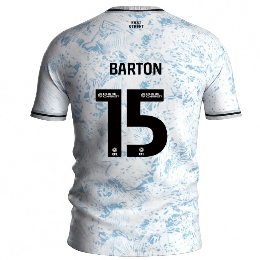 Danxen Heren Kayleigh Barton #15 Wit Hemelsblauw Uitshirt Uittenue 2025/26 T-Shirt