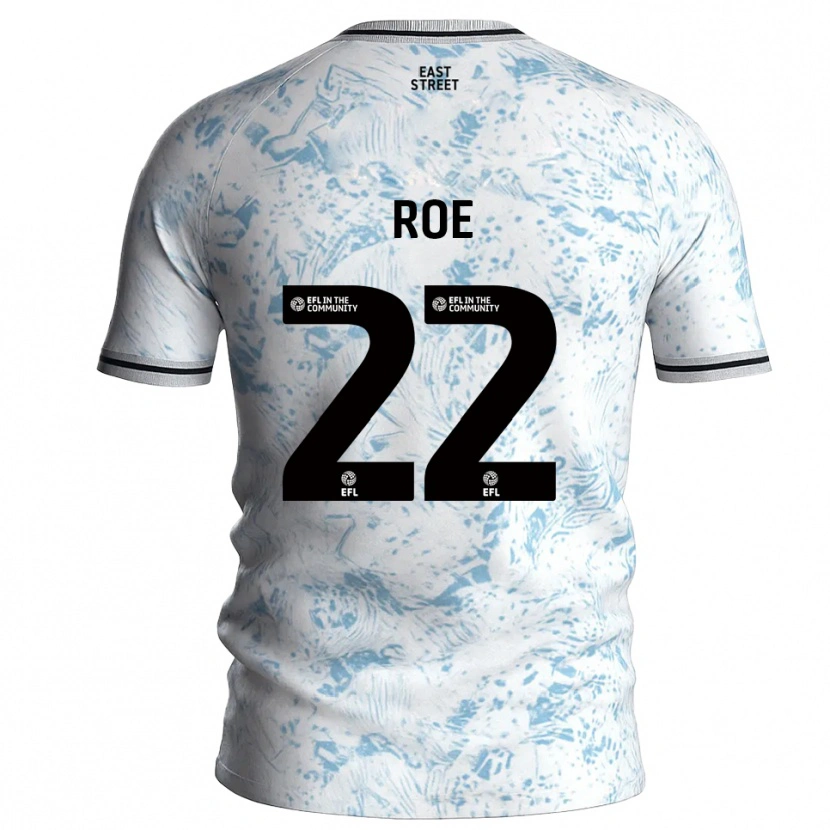 Danxen Heren Bethan Roe #22 Wit Hemelsblauw Uitshirt Uittenue 2025/26 T-Shirt