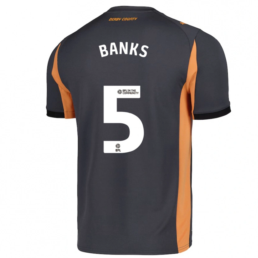 Danxen Heren Luke Banks #5 Grijs Oranje Zwart Uitshirt Uittenue 2025/26 T-Shirt