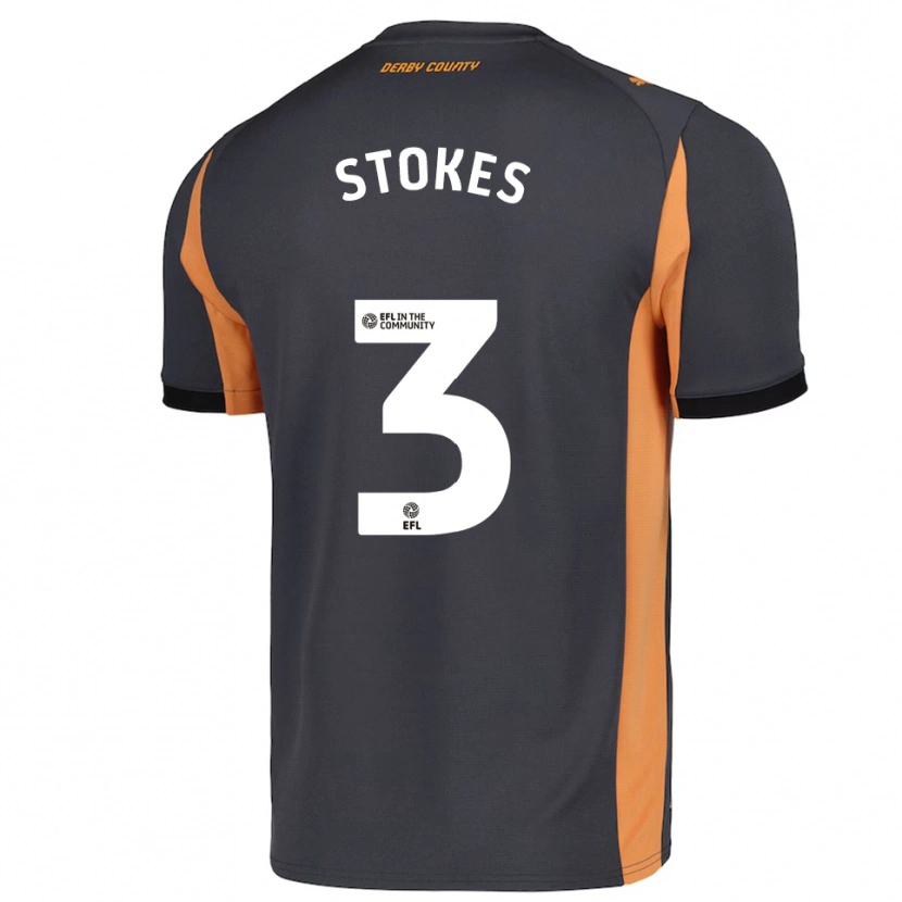 Danxen Heren George Stokes #3 Grijs Oranje Zwart Uitshirt Uittenue 2025/26 T-Shirt