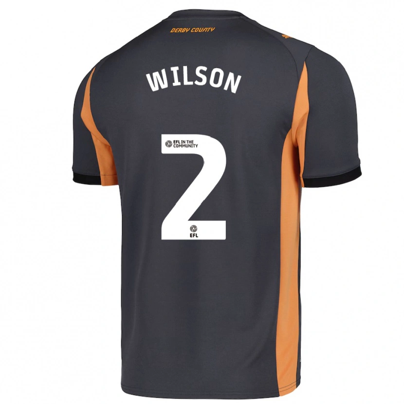 Danxen Heren Kane Wilson #2 Grijs Oranje Zwart Uitshirt Uittenue 2025/26 T-Shirt