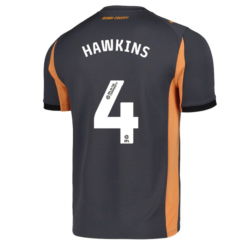 Danxen Heren Harry Hawkins #4 Grijs Oranje Zwart Uitshirt Uittenue 2025/26 T-Shirt