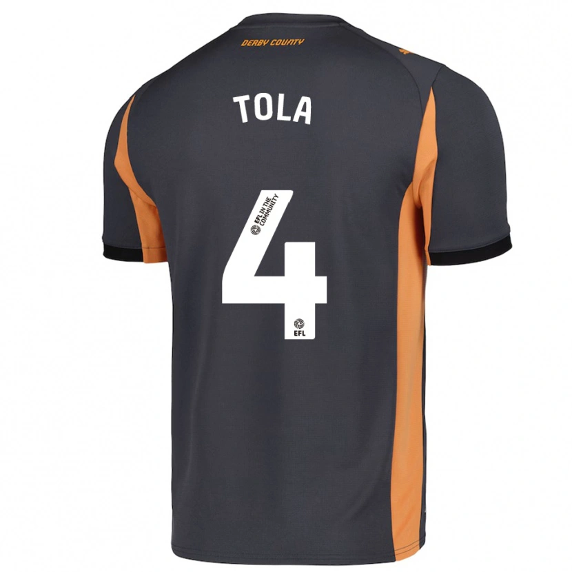 Danxen Heren Marsel Tola #4 Grijs Oranje Zwart Uitshirt Uittenue 2025/26 T-Shirt
