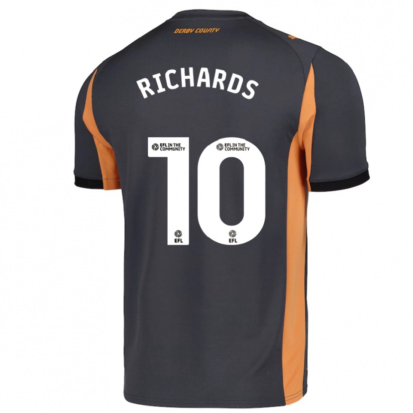 Danxen Heren Jerome Richards #10 Grijs Oranje Zwart Uitshirt Uittenue 2025/26 T-Shirt