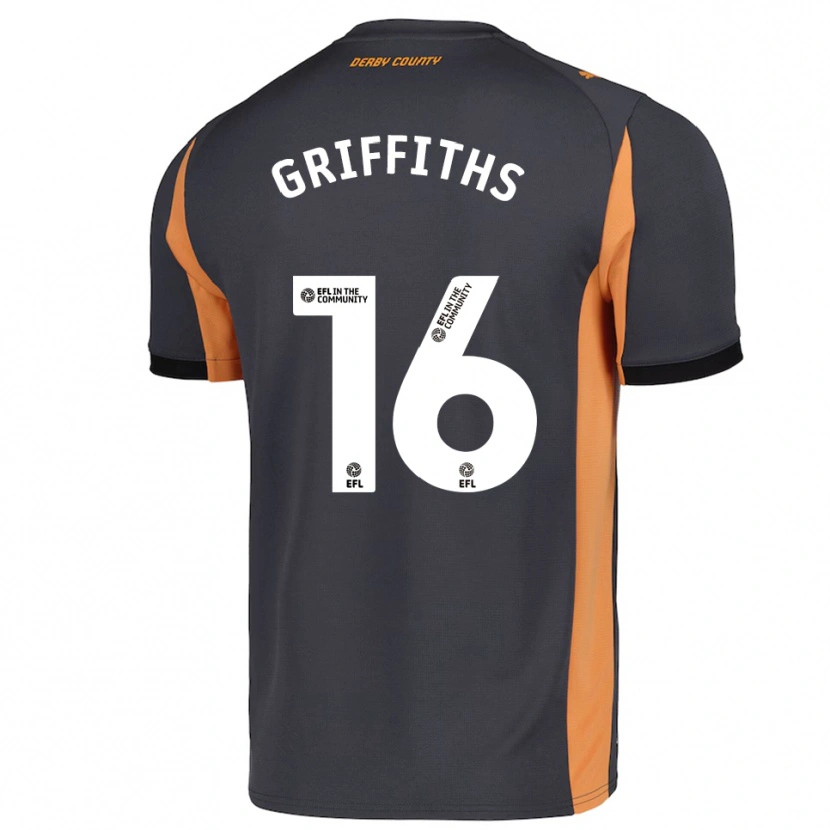 Danxen Heren Euan Griffiths #16 Grijs Oranje Zwart Uitshirt Uittenue 2025/26 T-Shirt