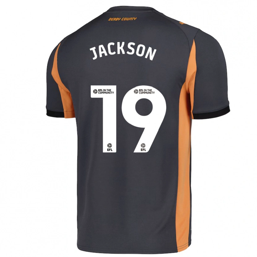 Danxen Heren Kayden Jackson #19 Grijs Oranje Zwart Uitshirt Uittenue 2025/26 T-Shirt