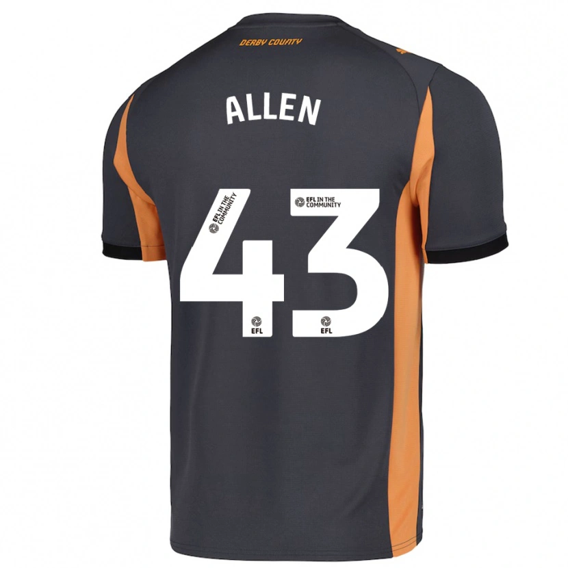 Danxen Heren Cruz Allen #43 Grijs Oranje Zwart Uitshirt Uittenue 2025/26 T-Shirt
