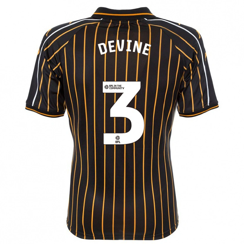 Danxen Heren Ed Devine #3 Wit Zwart Uitshirt Uittenue 2025/26 T-Shirt