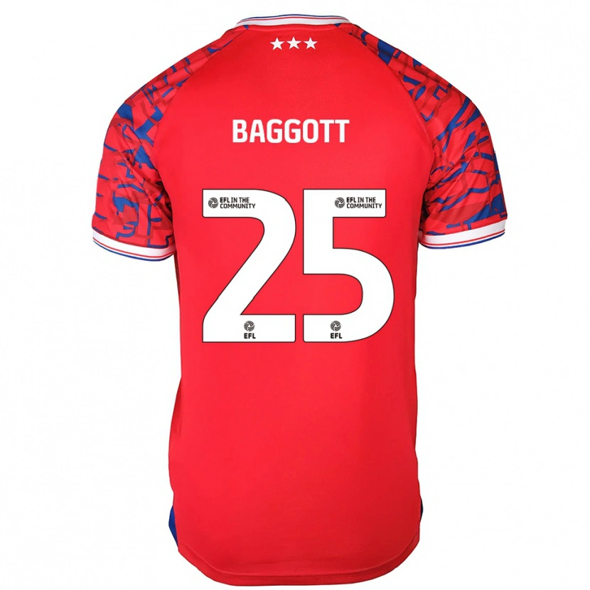 Danxen Heren Elkan Baggott #25 Rood Blauw Uitshirt Uittenue 2025/26 T-Shirt