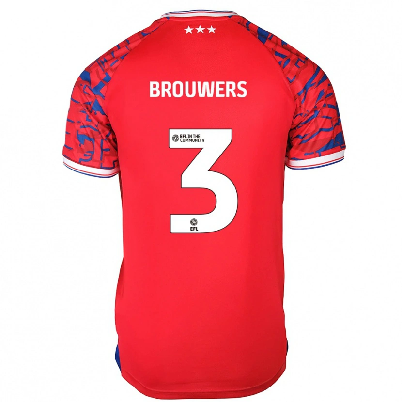 Danxen Heren Steve Brouwers #3 Rood Blauw Uitshirt Uittenue 2025/26 T-Shirt