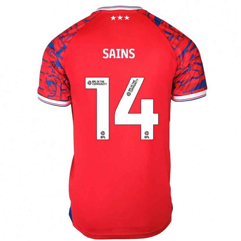 Danxen Heren Bobby Sains #14 Rood Blauw Uitshirt Uittenue 2025/26 T-Shirt