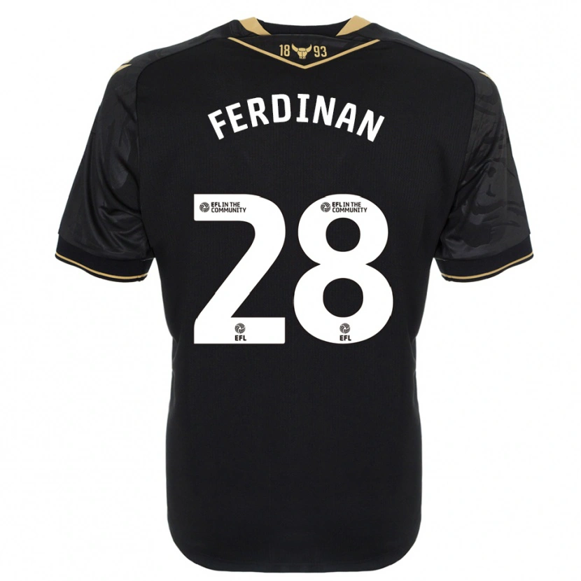 Danxen Heren Marselino Ferdinan #28 Zwart Goud Uitshirt Uittenue 2025/26 T-Shirt