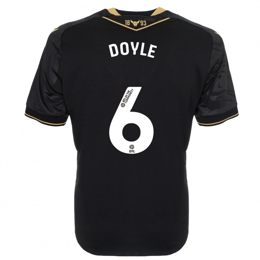Danxen Heren Calum Doyle #6 Zwart Goud Uitshirt Uittenue 2025/26 T-Shirt