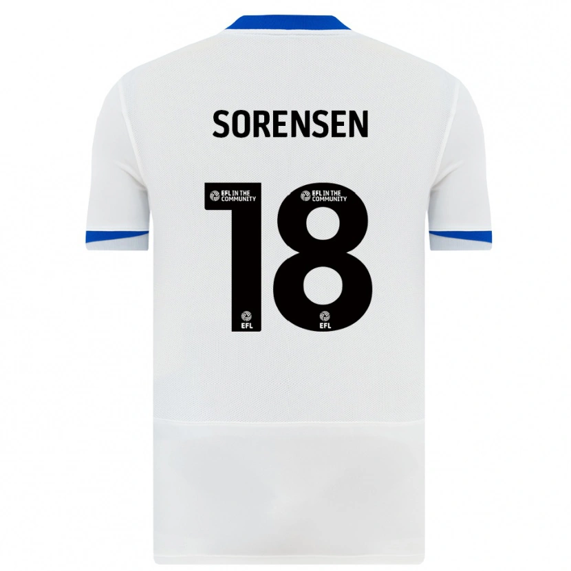 Danxen Heren Elias Sørensen #18 Wit Zwart Uitshirt Uittenue 2025/26 T-Shirt