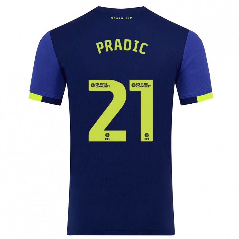 Danxen Heren James Pradic #21 Marine Geel Uitshirt Uittenue 2025/26 T-Shirt